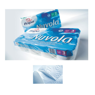 Fripa Toilettenpapier Nuvola Recycling hochwei&szlig; 3lagig 250 Blatt 48 Rollen/Pack