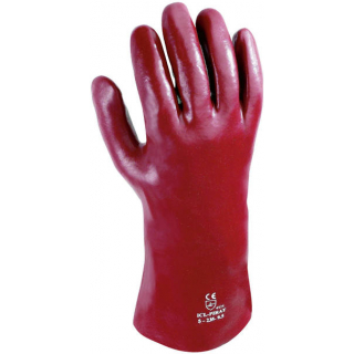 Chemikalienschutzhandschuh PVC rot/braun 350mm EN388 u. 374 Gr.10