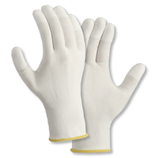 teXXor® Polyester-Strickhandschuh"Fingerkuppen-PU-beschichtet" weiß 12 Paar/Pack