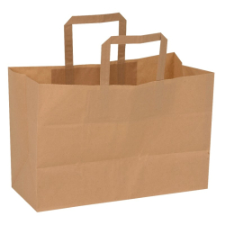 Papiertragetaschen braun 32+22x26 cm (LxBxH) 70g/qm 250...